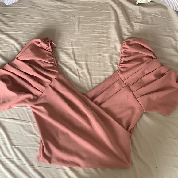 Mauve puff sleeve crop top - Picture 2 of 3
